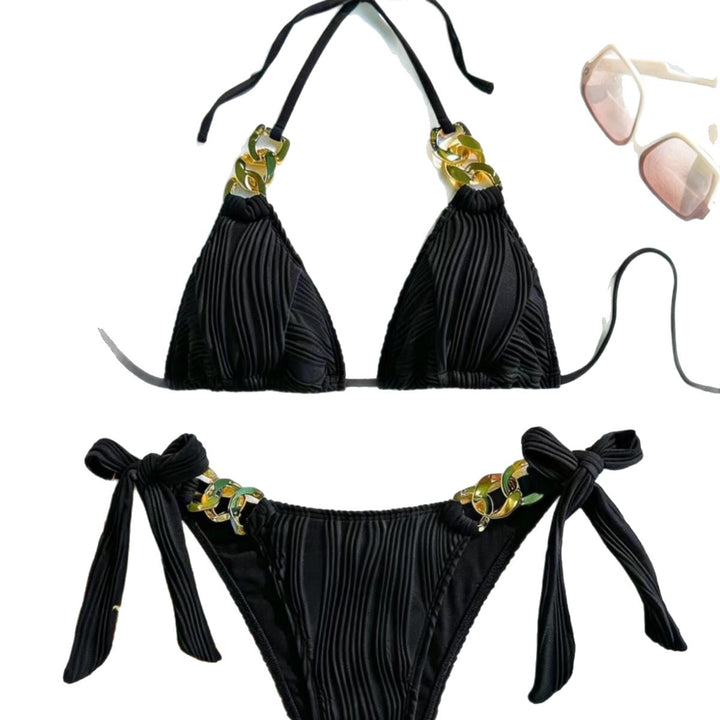 Women's triangle bikini with decorative chain elements Mune Fashion