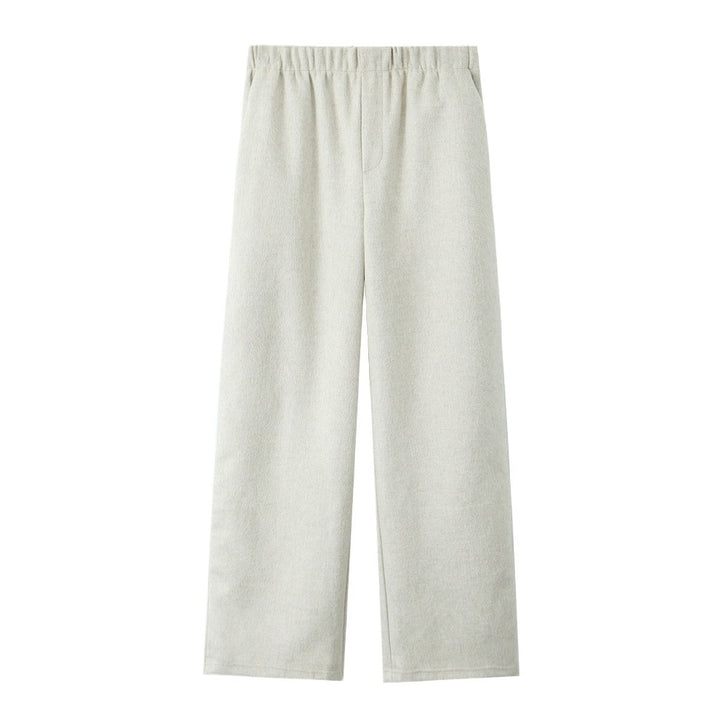 Women's Wide Jersey Pants with High Waist and Elastic Drawstring Mune Fashion
