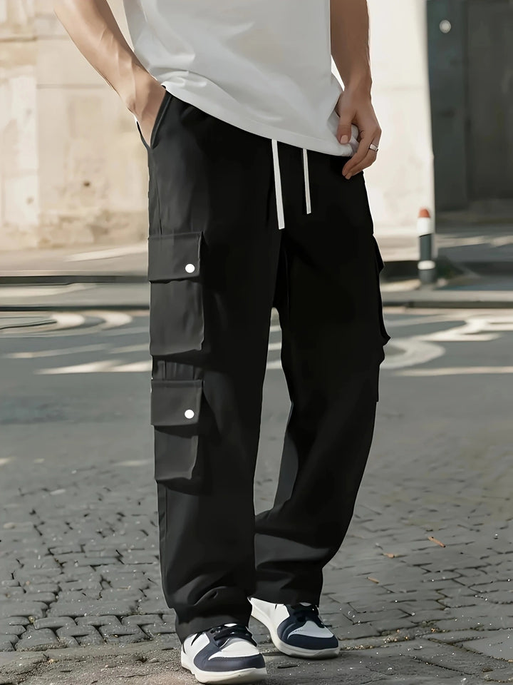 Men's Loose Fit Cargo Jogging Pants with Drawstring & Multiple Pockets Mune Fashion