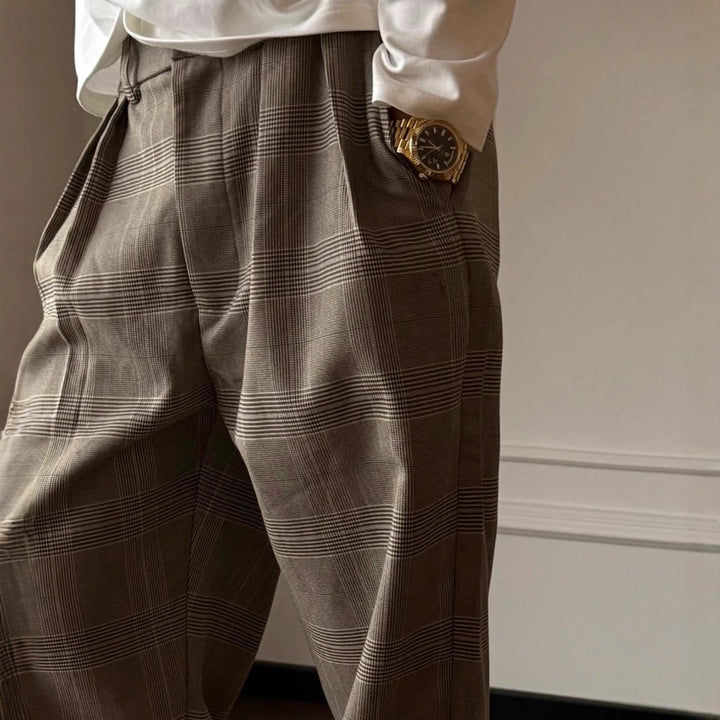 Men's Elegant and Casual Checkered Pants Mune Fashion