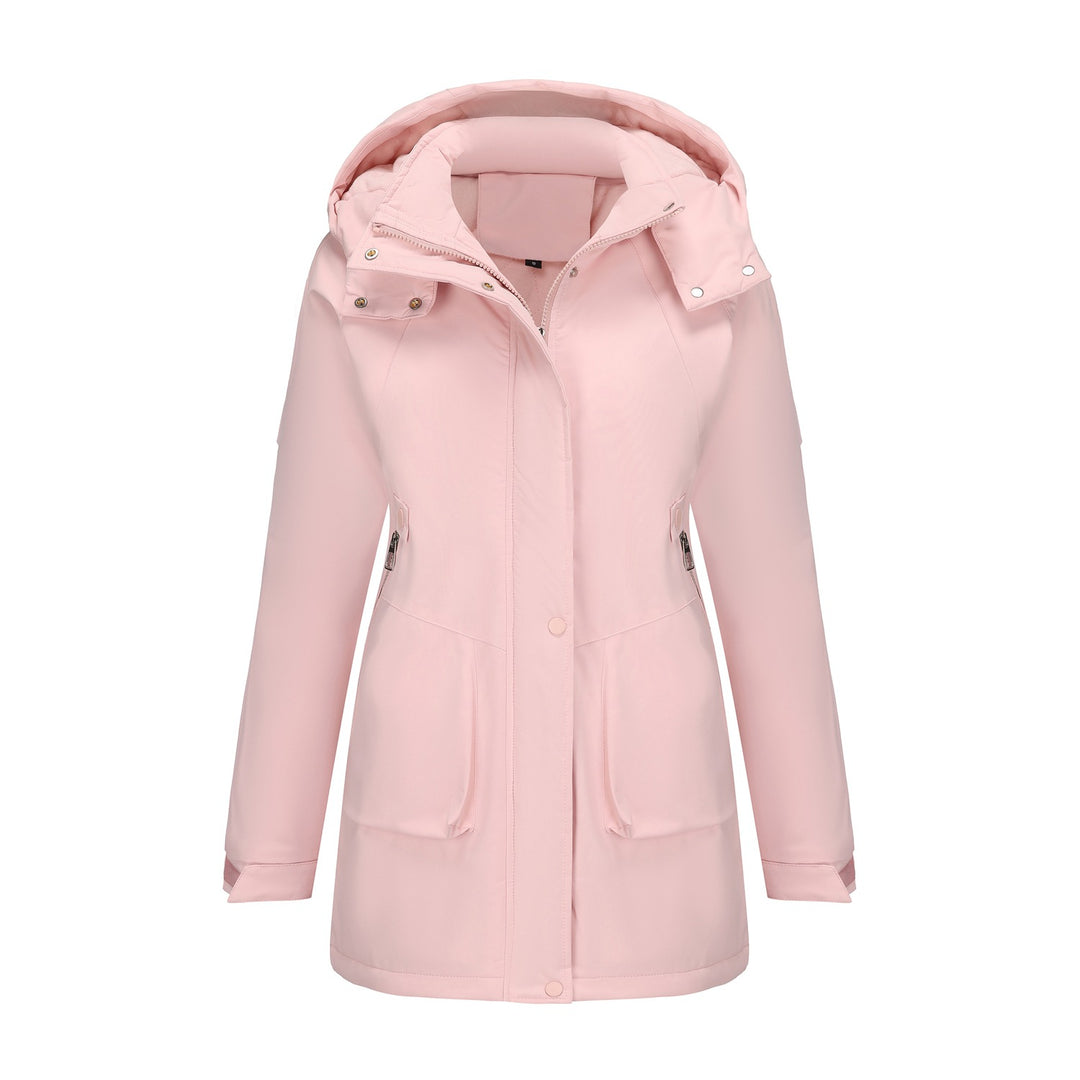 Women's tailored parka with hood, concealed zipper and practical zippered pockets Mune Fashion