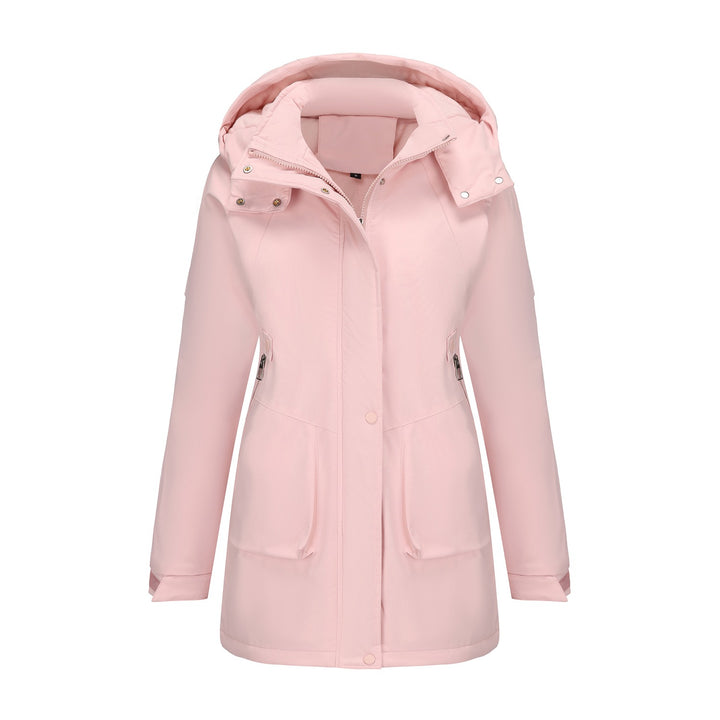 Women's tailored parka with hood, concealed zipper and practical zippered pockets Mune Fashion