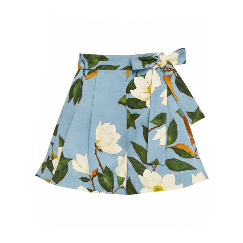 Women's One-Sided Swimsuit with Floral Design and Elegant Bow Detail Mune Fashion