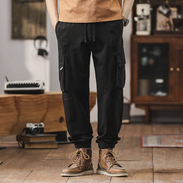 Men's Loose-Fit Cargo Jogging Pants with Elastic Waistband and Multiple Pockets Mune Fashion