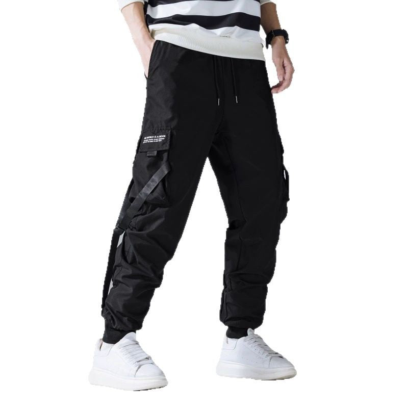 Men's Utility Cargo Jogger Pants with Multi-functional Pockets and Drawstring Waist Mune Fashion