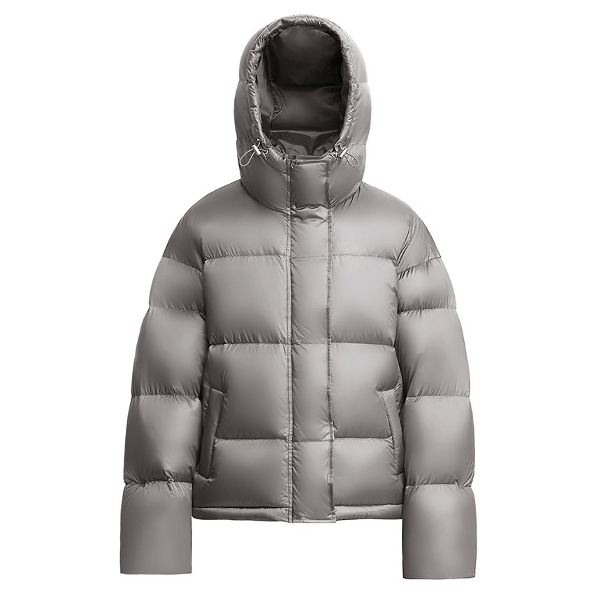 Women Short Boxy Quilted Down Jacket with Hood Mune Fashion