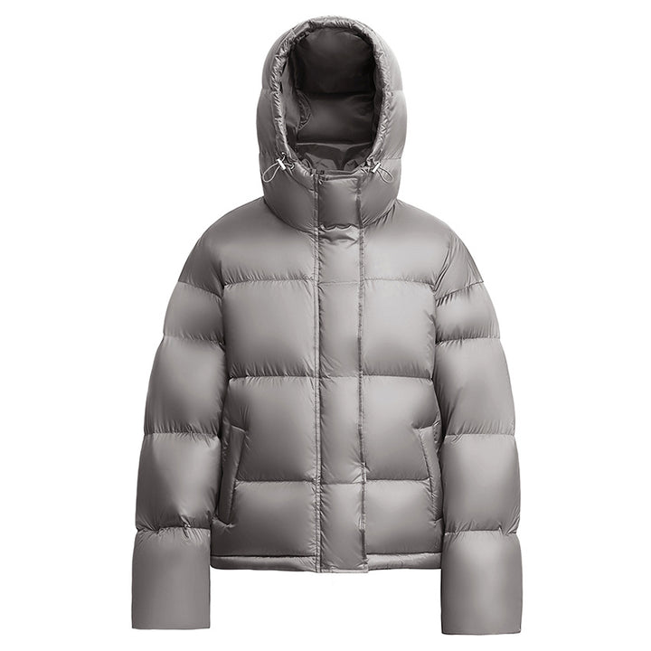 Women Short Boxy Quilted Down Jacket with Hood Mune Fashion