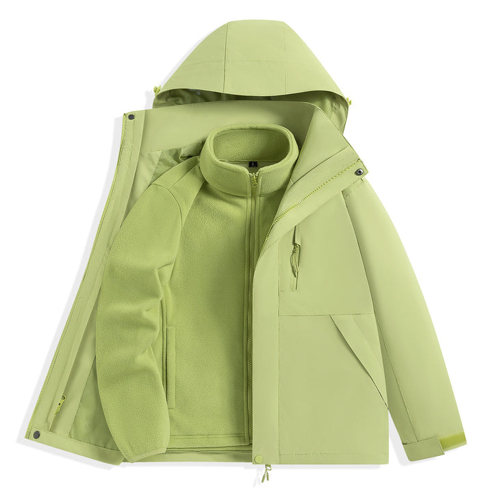Men's two-layer outdoor parka with removable fleece inner jacket and hood Mune Fashion