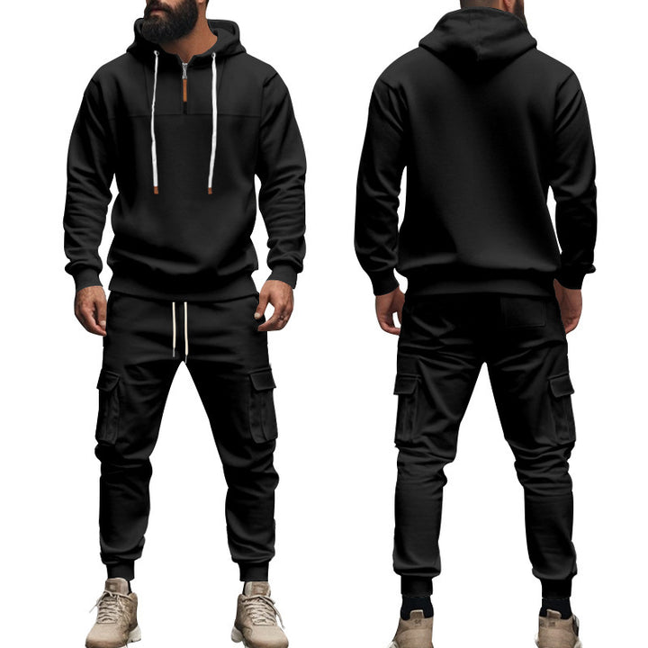 Men's nano cargo jogging set with half-zip hoodie and drawstring cargo pants Mune Fashion