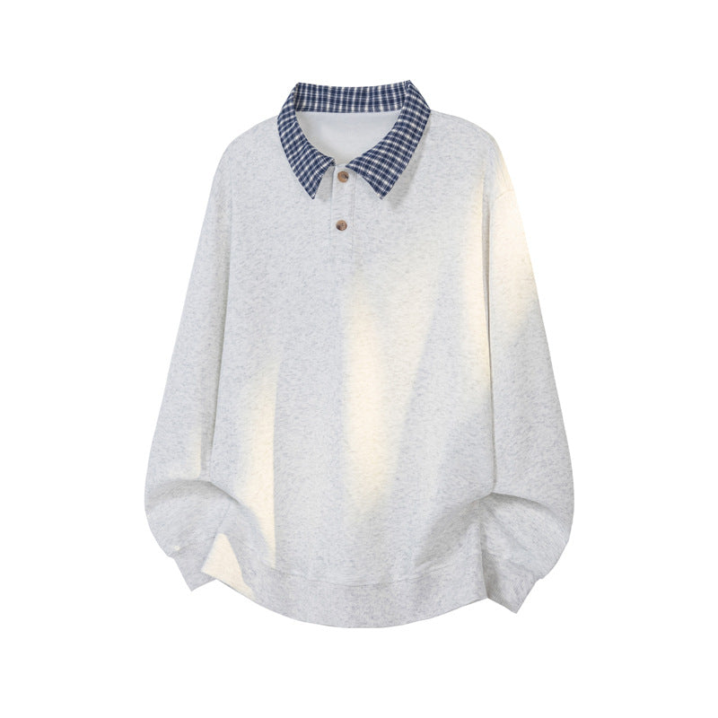 Men's Sporty Sweatshirt with Stylish Collar Mune Fashion