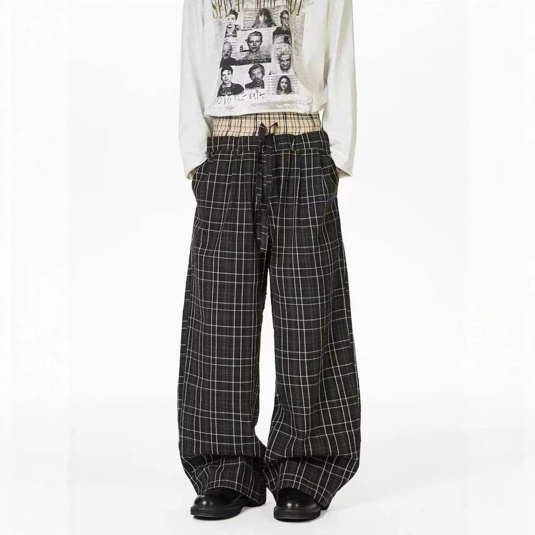 Women's Casual Checkered Carrot Pants Mune Fashion