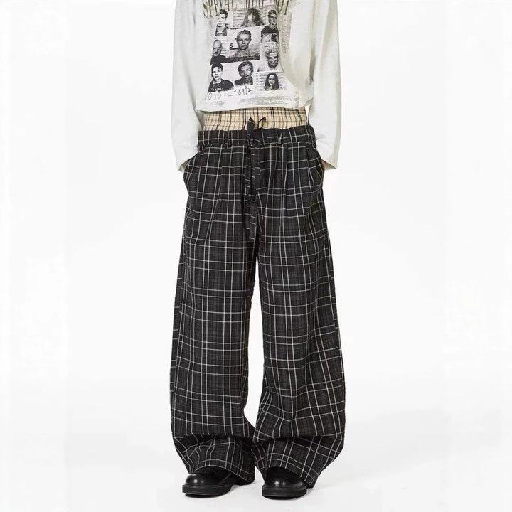 Women's Casual Checkered Carrot Pants Mune Fashion
