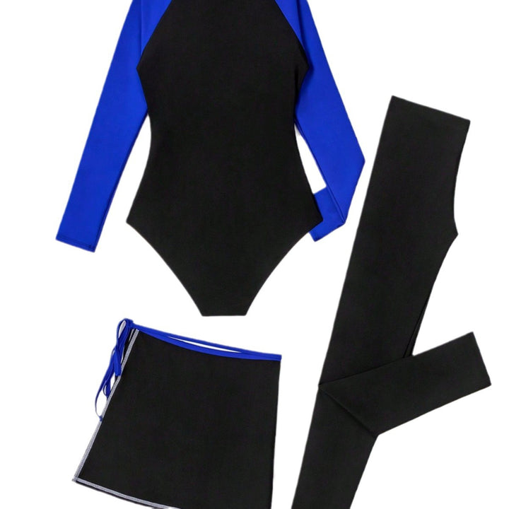 Ladies sporty UV protection swimsuit with long sleeves and skirt Mune Fashion