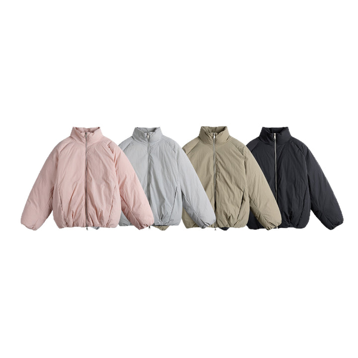 Unisex Oversized Padded Jacket with High Stand-Up Collar and Two-Way Zipper Mune Fashion
