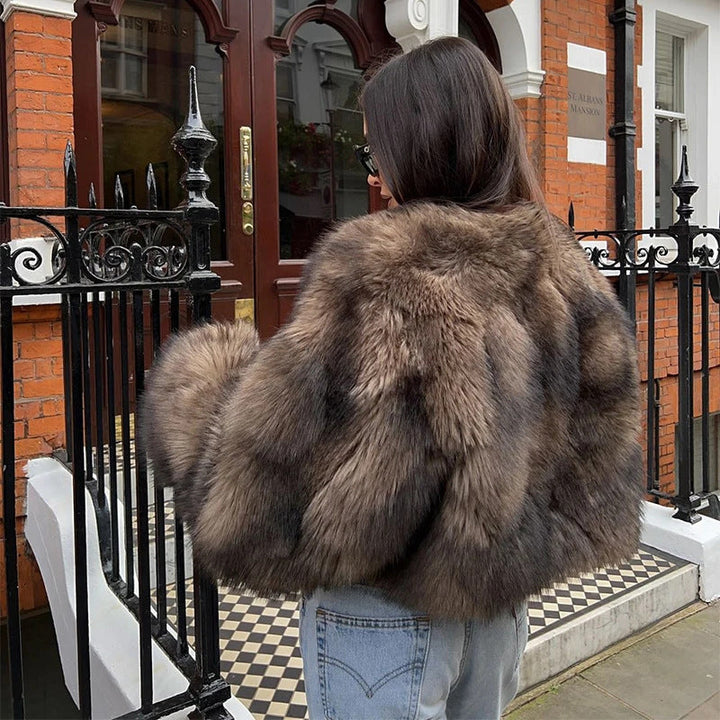Ladies Fur Jacket with Long, Soft Sleeves Mune Fashion