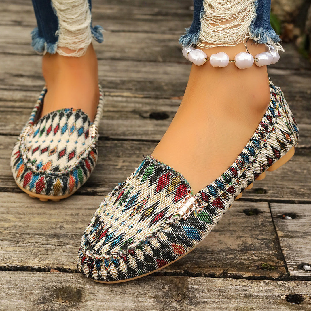Women's nan light moccasins with textured imitation leather look, padded comfort insole and slip-resistant rubber sole Mune Fashion