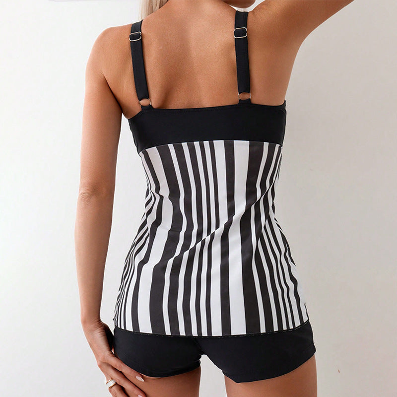 Ladies tankini with innovative striped design Mune Fashion