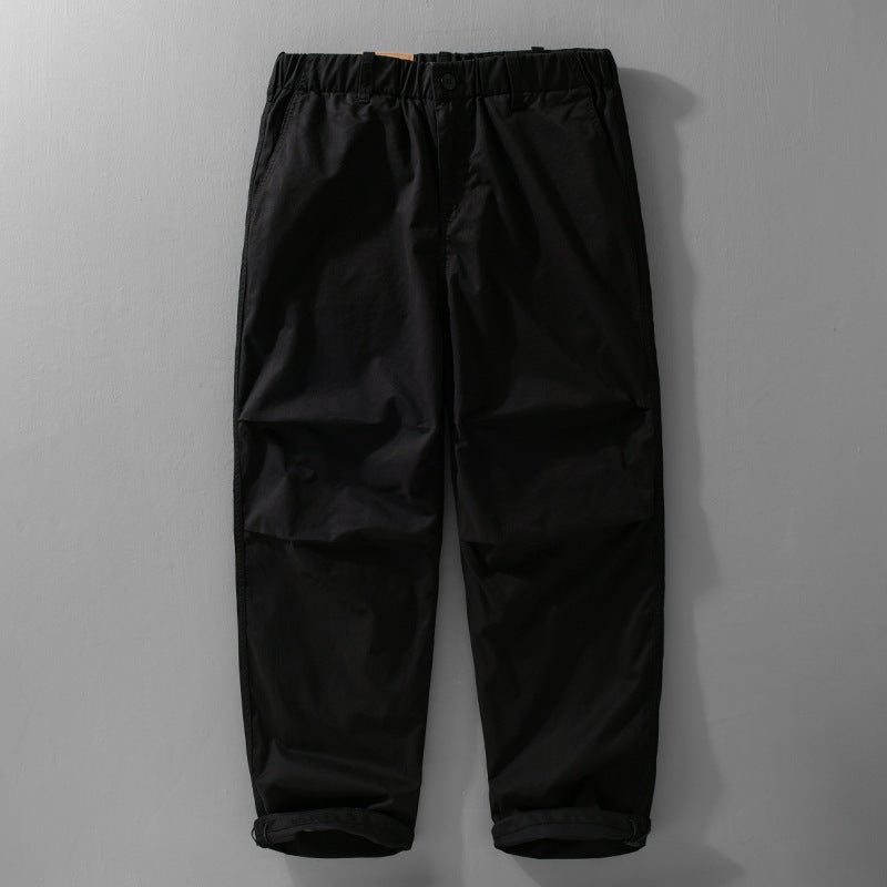 Men's casual chino pants with elastic waistband, drawstring, and tapered leg Mune Fashion