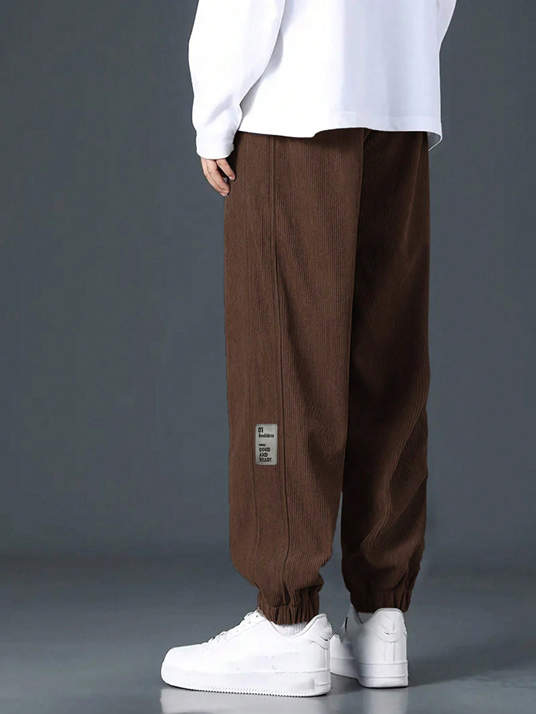 Men's nan Relax leisure pants made of fine wide cord structure with drawstring and elastic ankle cuffs Mune Fashion