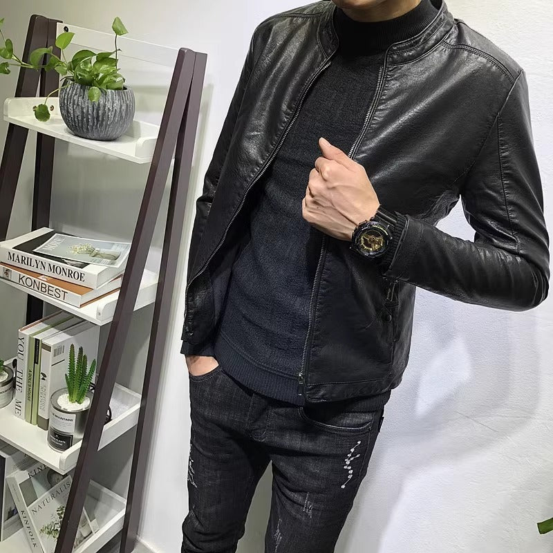 Men's Stylish Biker Jacket made of Genuine Leather Mune Fashion