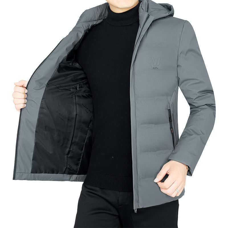 Men's Padded Travel Parka with Hood and Windproof Performance Shell Mune Fashion