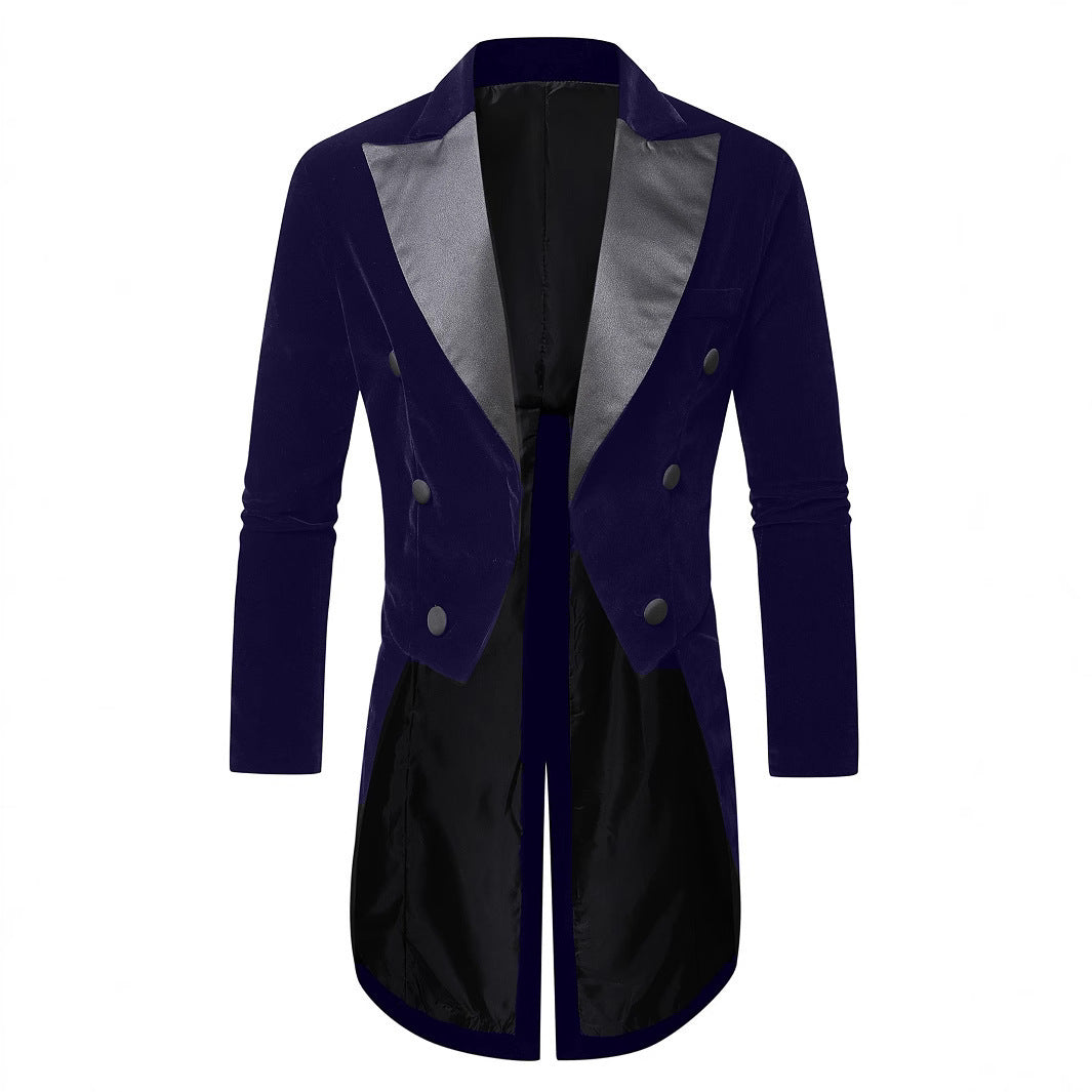 Men's Elegant Velvet Blazer with Modern Cut and Shiny Details Mune