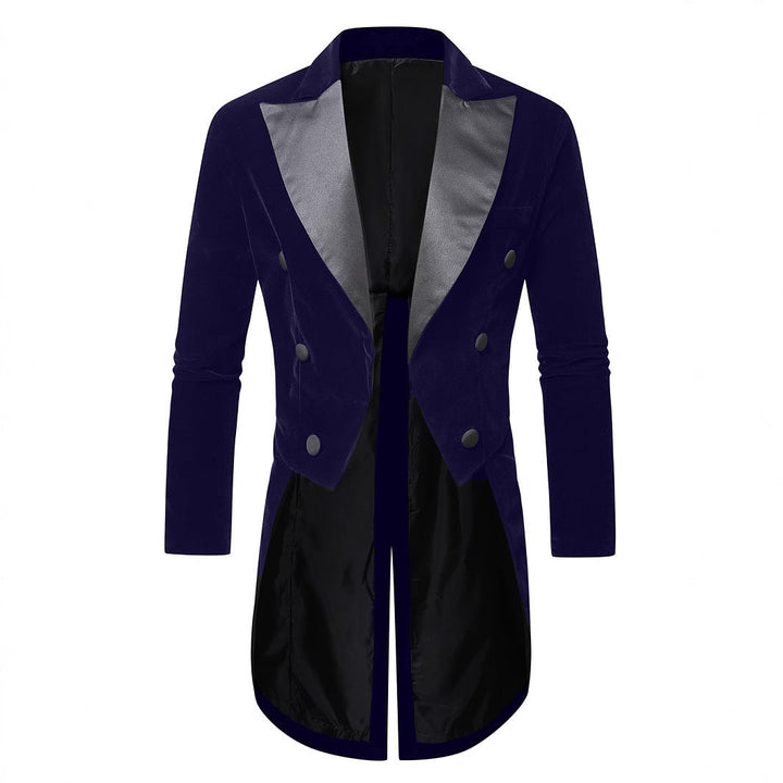 Men's Elegant Velvet Blazer with Modern Cut and Shiny Details Mune
