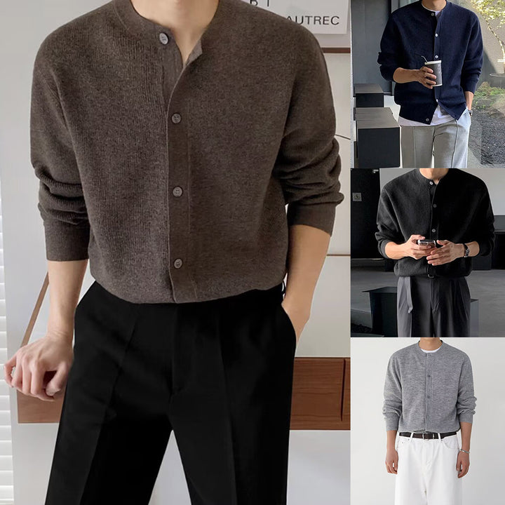 Men's Fashionable Cardigan with Button Placket Mune Fashion