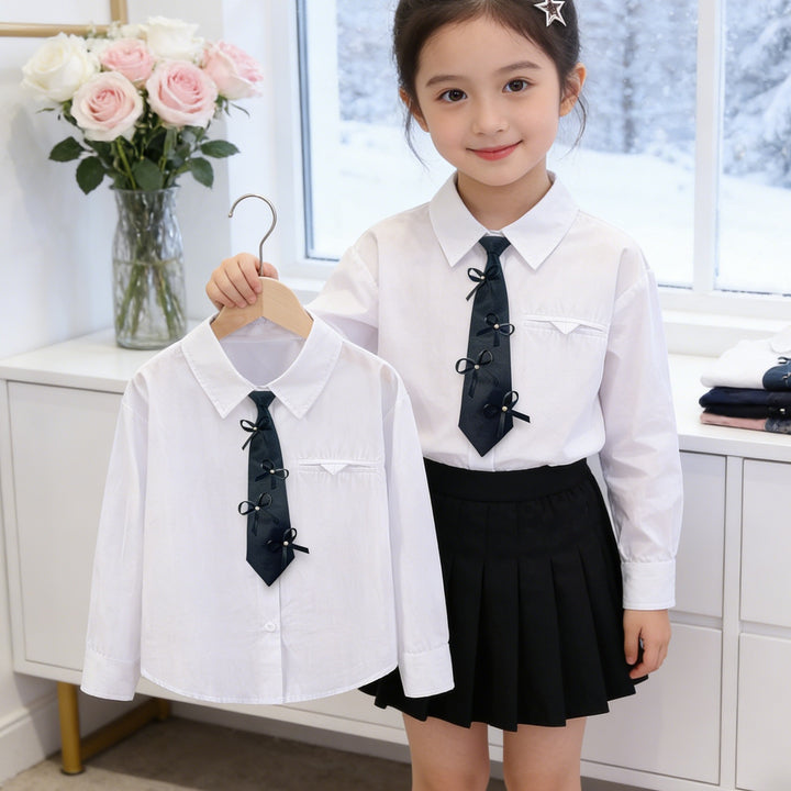 Girl elegant blouse with classic collar Mune Fashion