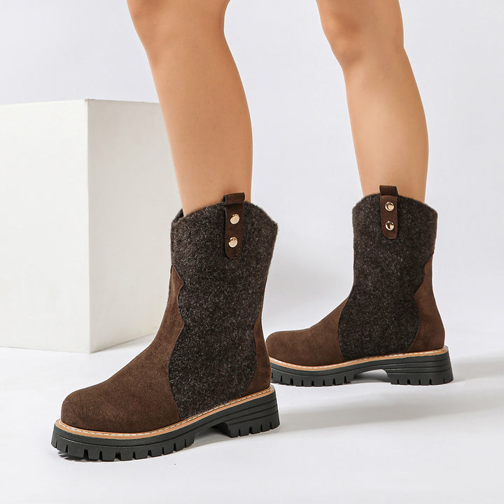 Women Cozy Winter Boots with Fleece Details Mune Fashion