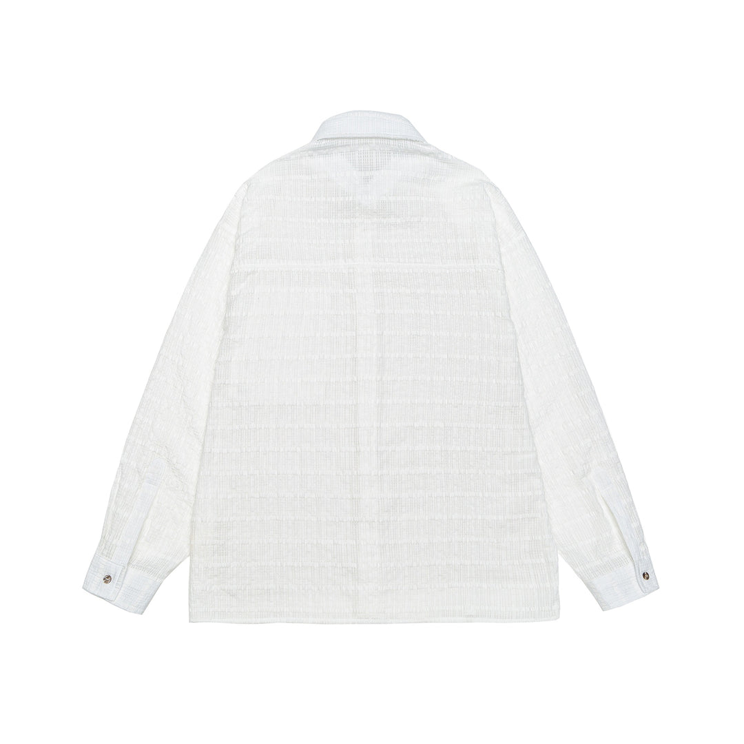 Unisex Textured Oversized Shirt Jacket with Chest Pocket Mune Fashion