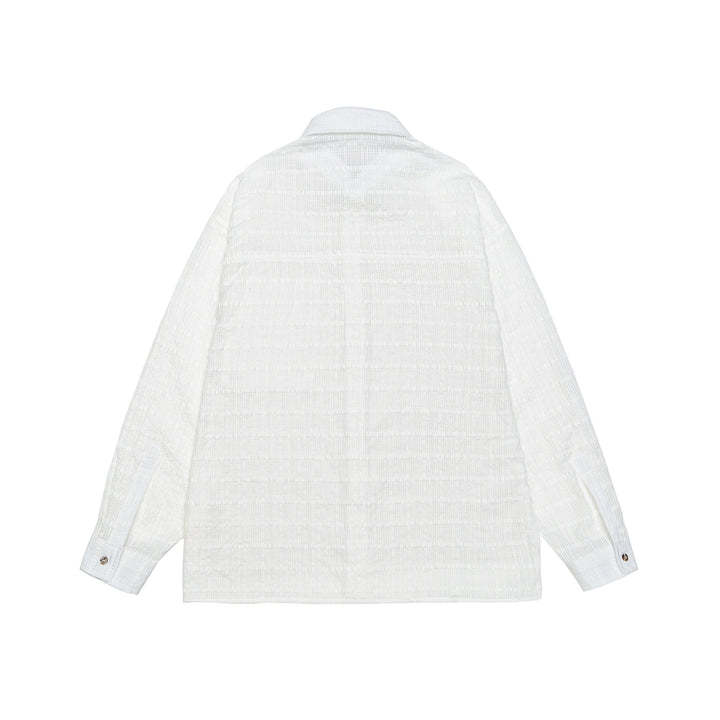 Unisex Textured Oversized Shirt Jacket with Chest Pocket Mune Fashion