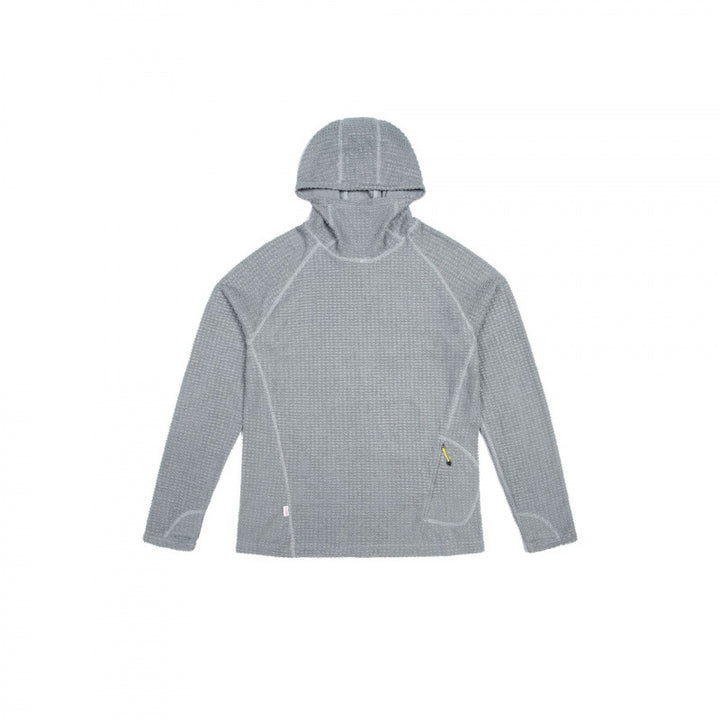 Unisex Textured Hoodie in Boxy Cut made of Waffle Knit with Raglan Sleeves and Patch Pocket Mune Fashion