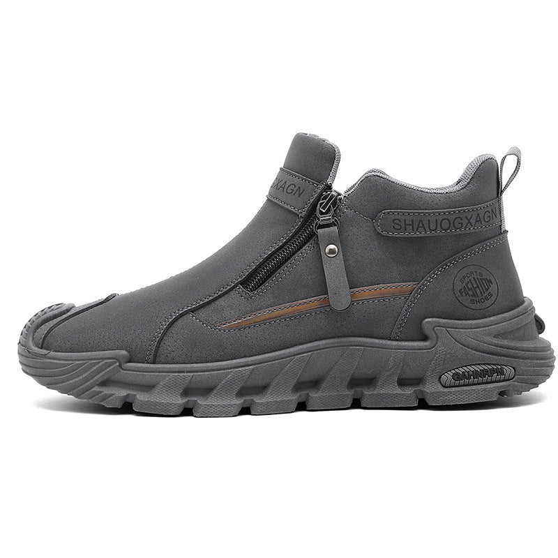 Ladies sporty high-top sneakers with unique zipper and cushioning sole Mune Fashion