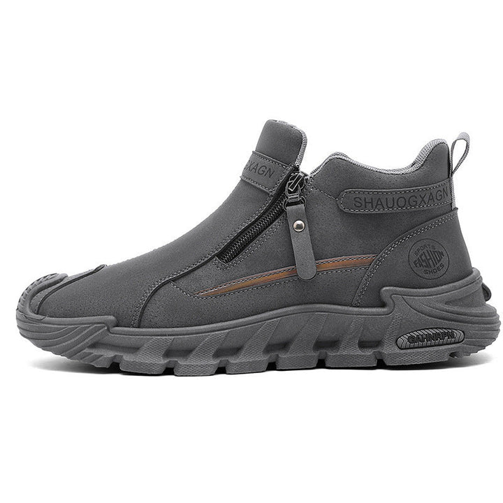 Ladies sporty high-top sneakers with unique zipper and cushioning sole Mune Fashion