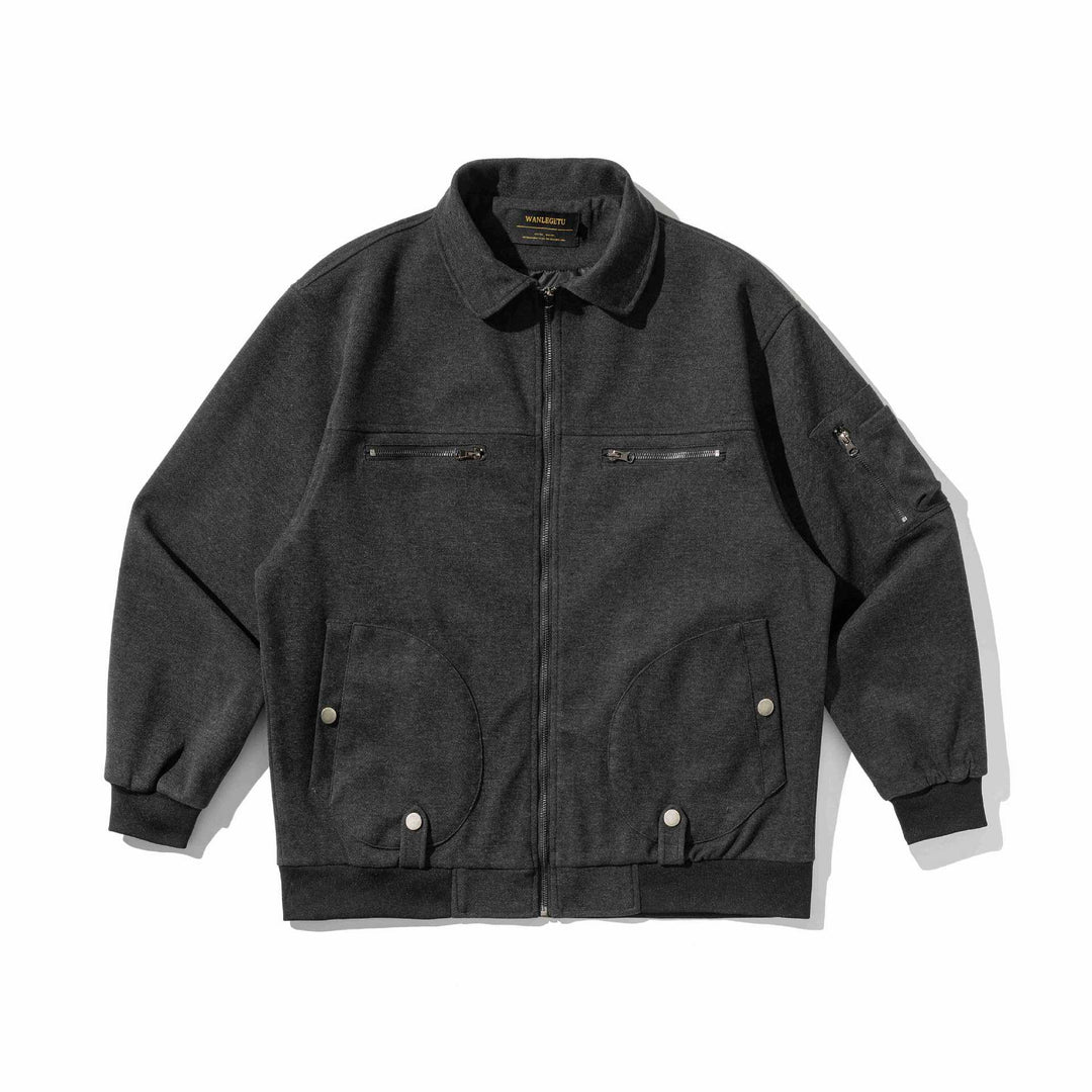 Men's short blouson in utility style with padded front, zip chest pockets and ribbed cuffs