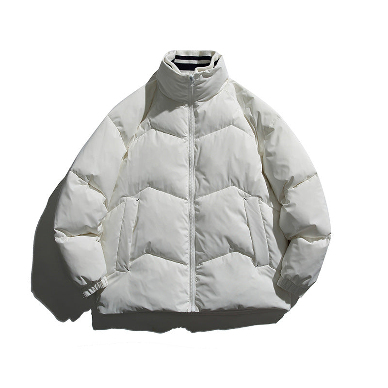 Unisex Padded Quilted Jacket in Boxy Cut with Ribbed Collar and Insulating Lining Mune Fashion