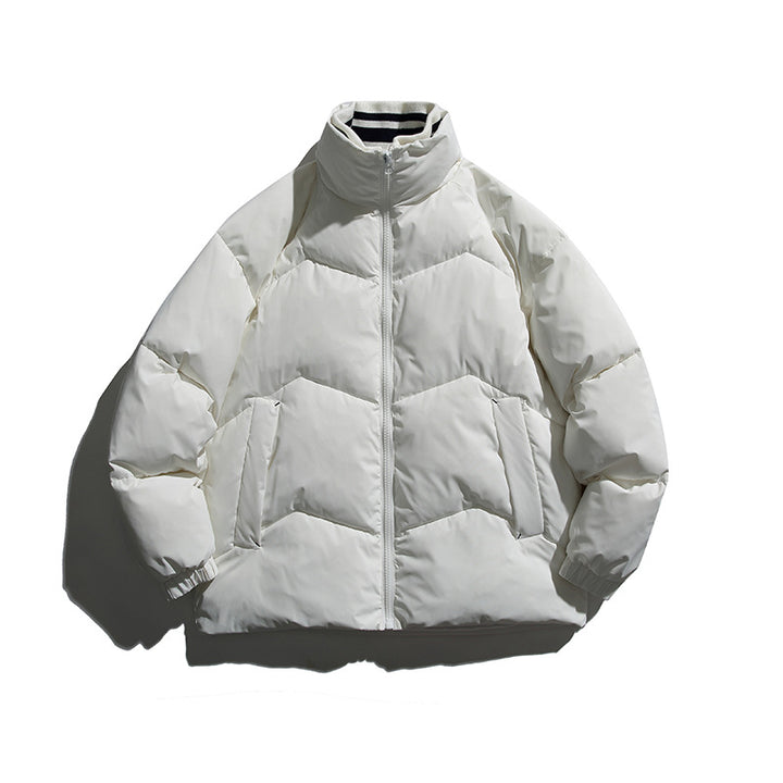 Unisex Padded Quilted Jacket in Boxy Cut with Ribbed Collar and Insulating Lining Mune Fashion