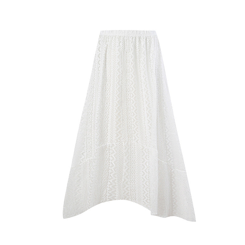 Women's swimsuit with floral accents and casual lace skirt Mune Fashion