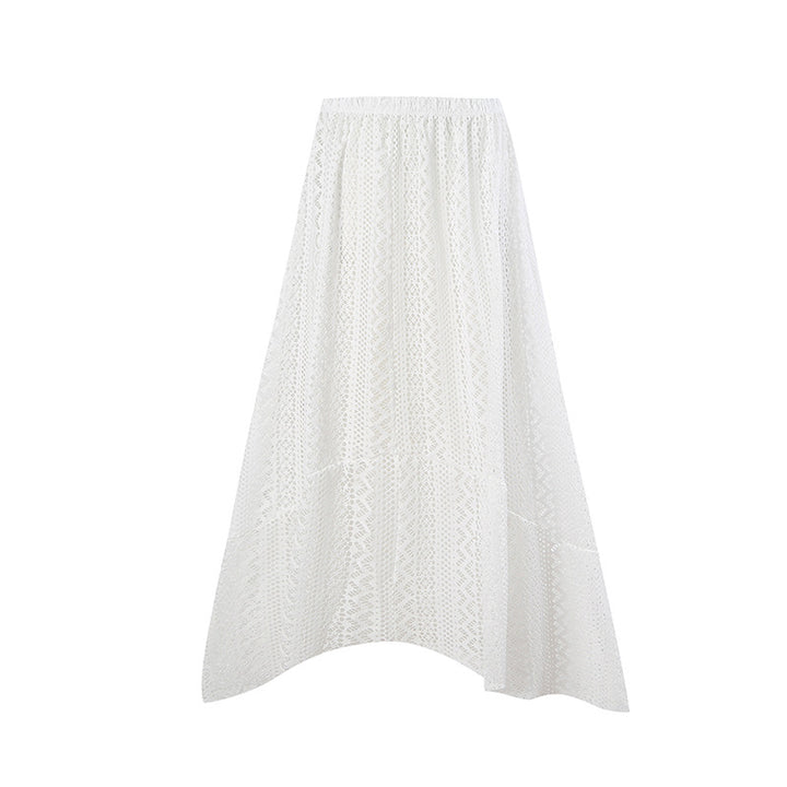 Women's swimsuit with floral accents and casual lace skirt Mune Fashion