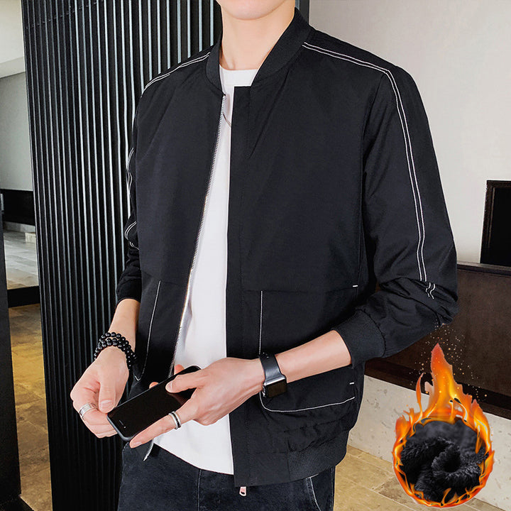 Men's lightweight bomber jacket with contrast seams, zipper and ribbed cuffs Mune Fashion