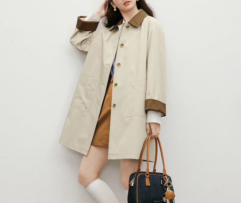 Women's Fashionable Transitional Jacket with Contrasting Sleeves Mune Fashion