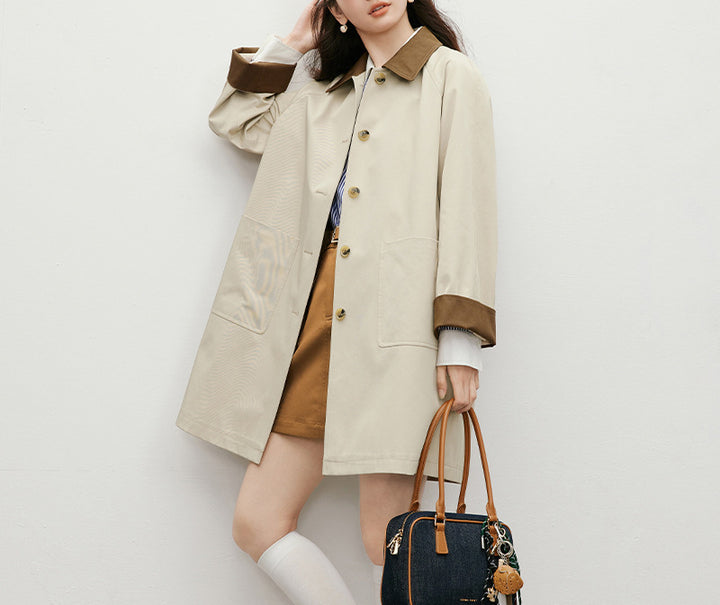 Women's Fashionable Transitional Jacket with Contrasting Sleeves Mune Fashion