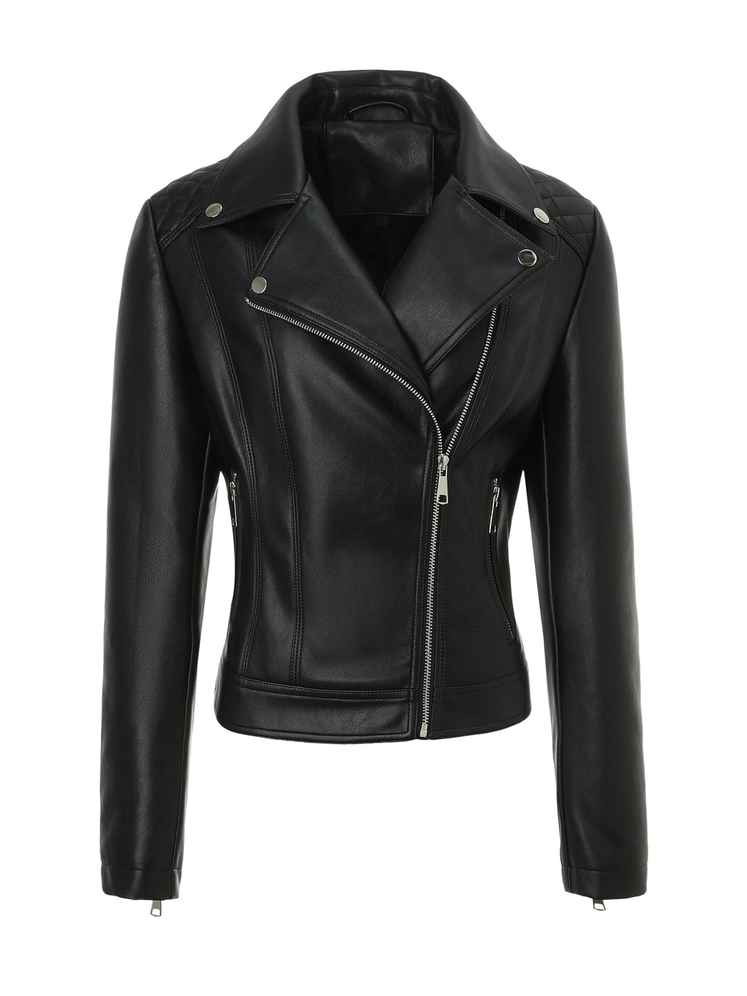 Women's Noble Biker Jacket with Quilted Design Mune Fashion