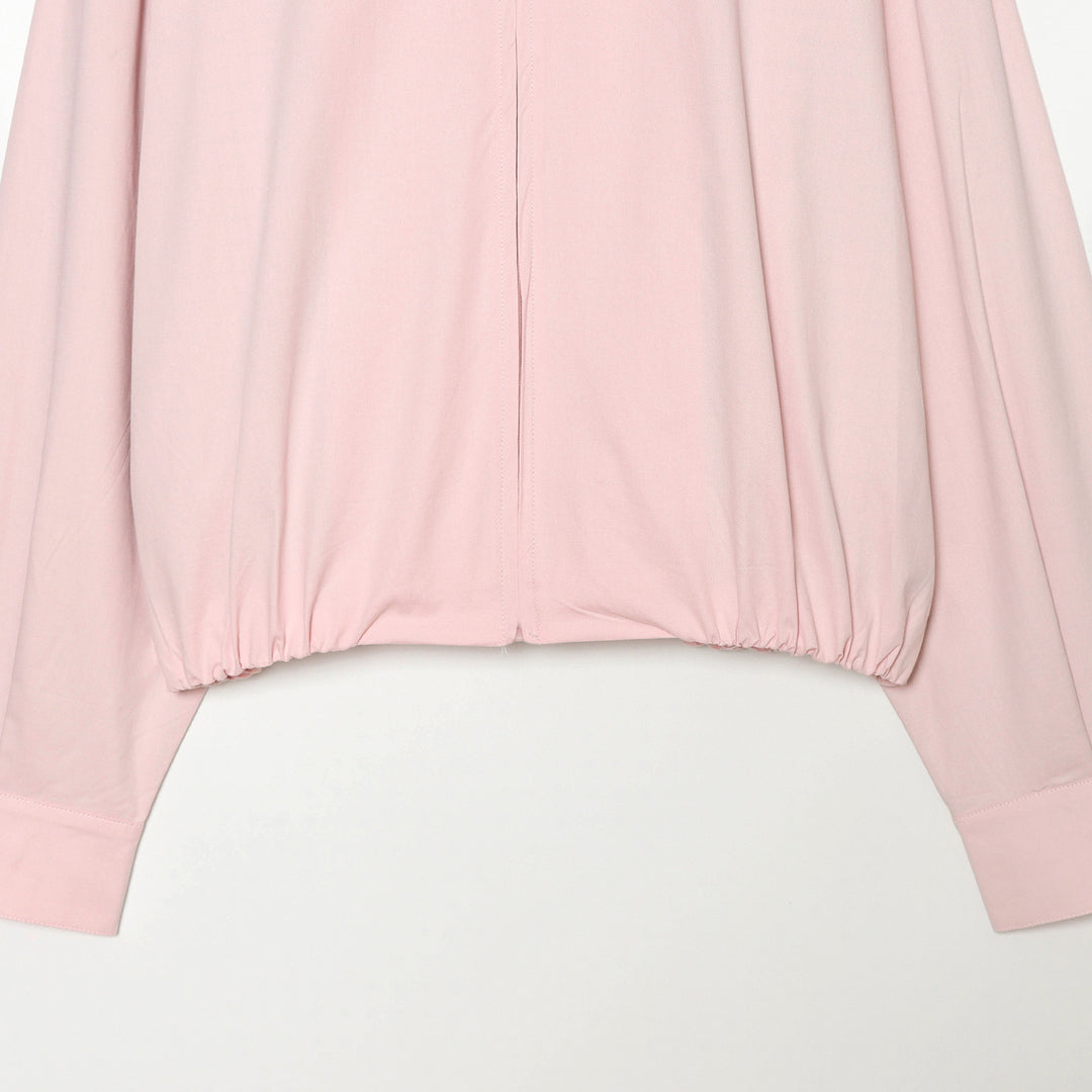 Women's Cropped Bomber Jacket with Shirt Collar, Elastic Hem and Checked Lining Mune Fashion