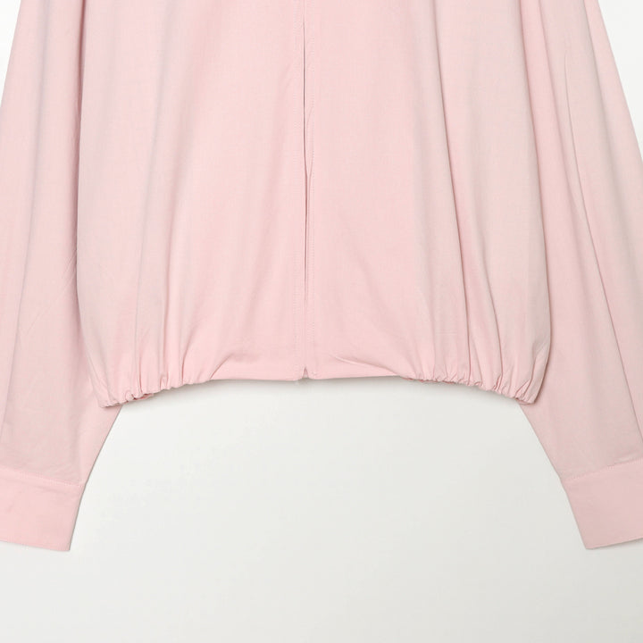 Women's Cropped Bomber Jacket with Shirt Collar, Elastic Hem and Checked Lining Mune Fashion