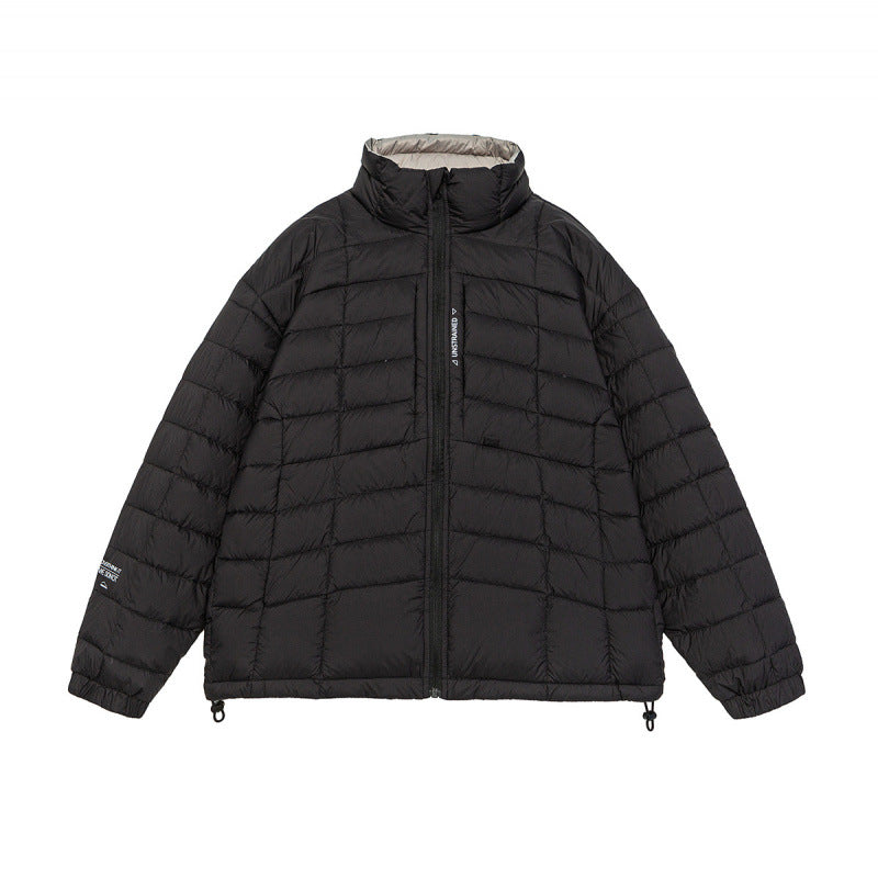 Unisex Short Boxy Insulation Jacket with Light Thermal Padding, High Stand-Up Collar and Drawstring Hem Mune Fashion