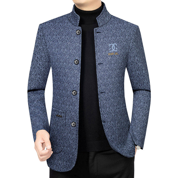 Men's Modern Stand-Up Collar Blazer in Travel Style with Padded Lining Mune Fashion