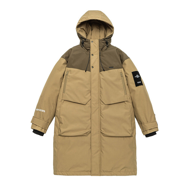 Men's Longer Thermal Parka with Hood and Reinforced Shoulders Mune Fashion