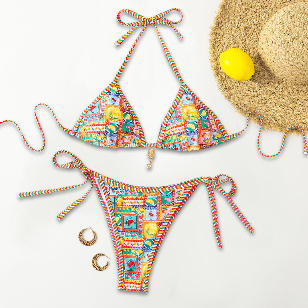 Women's triangle bikini with feminine ruffles Mune Fashion
